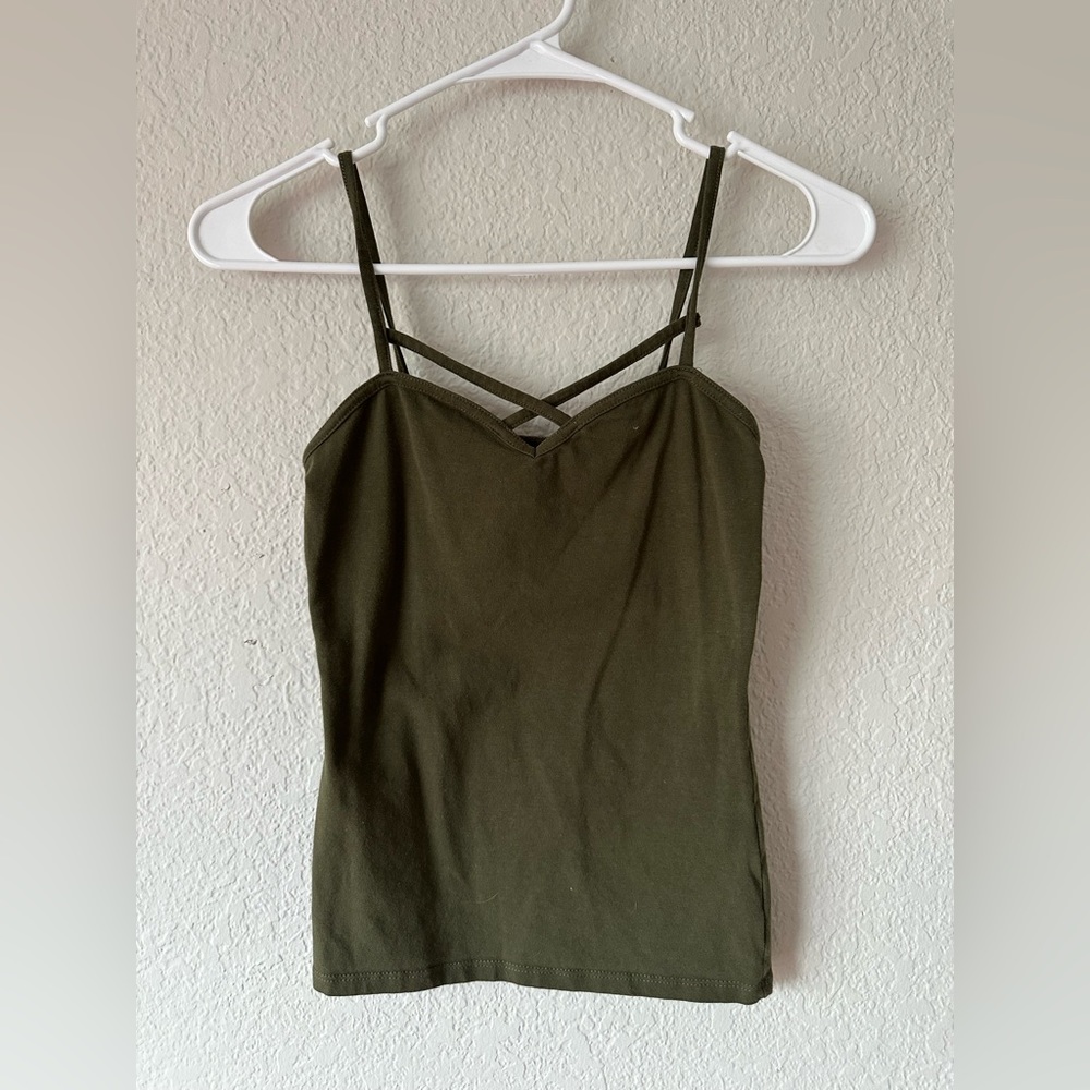 Army green cute women top
